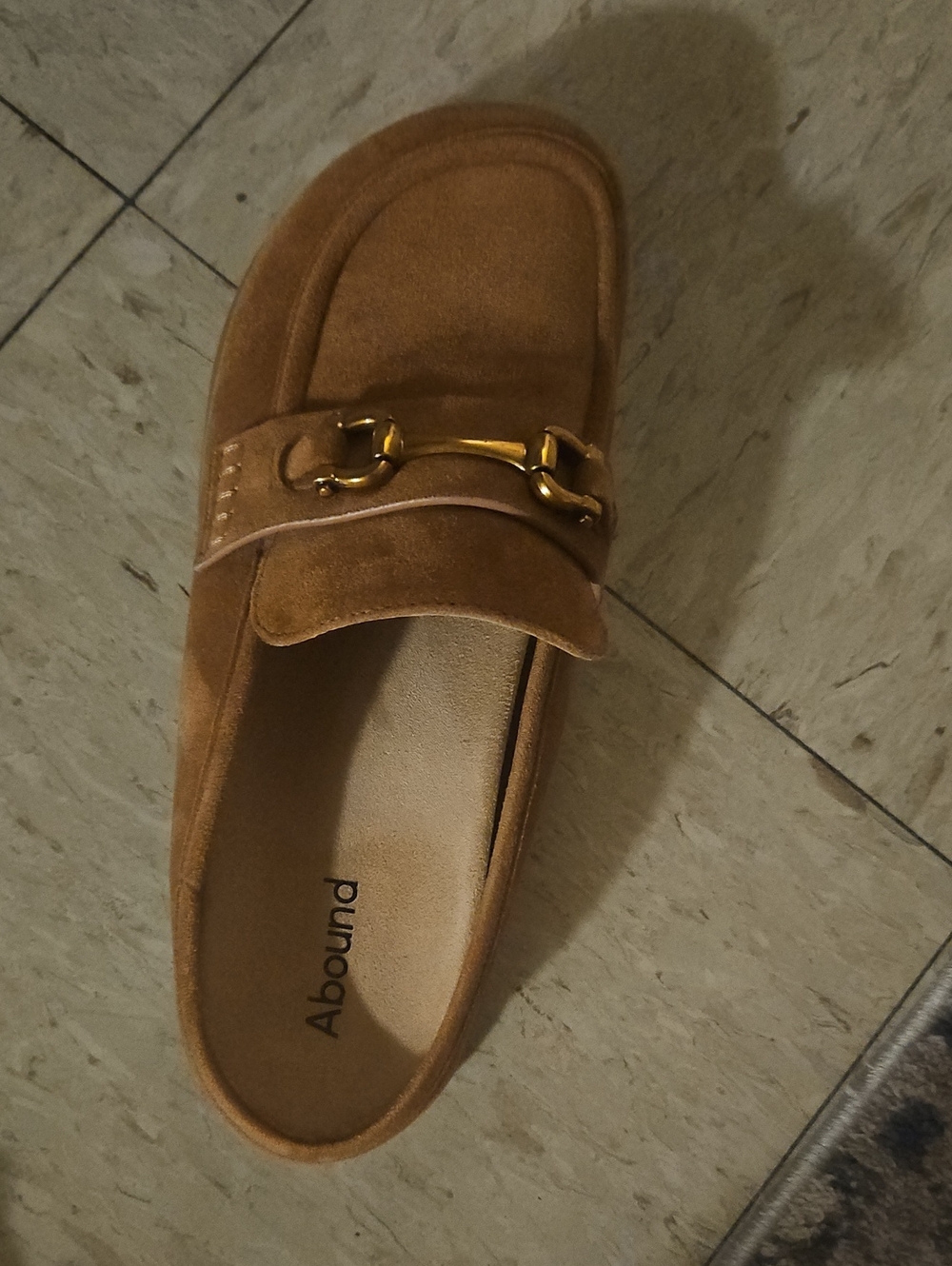 Abound Tan Suede Loafer with Gold Bit Accent